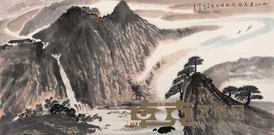 陆一飞 甲申（2004年）作 山水 镜心 69×139cm